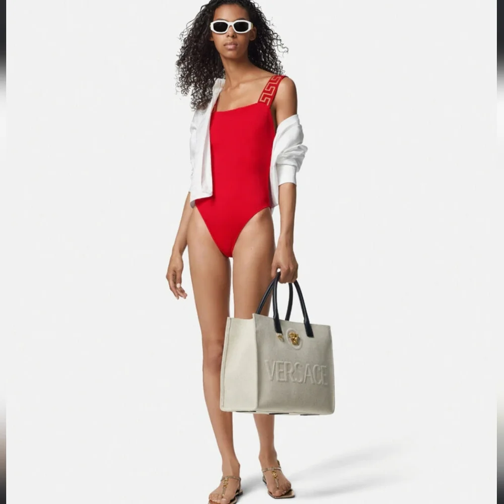 Versace Greca Border One-Piece Swimsuit SIZE 4(L) - Picture 2 of 16